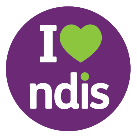 I love NDIS logo green and purple